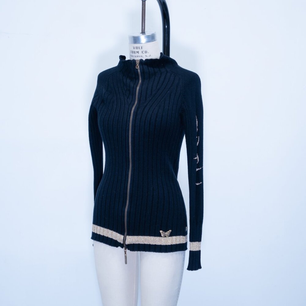 Roberto Cavalli Double Zip Knit Sweater